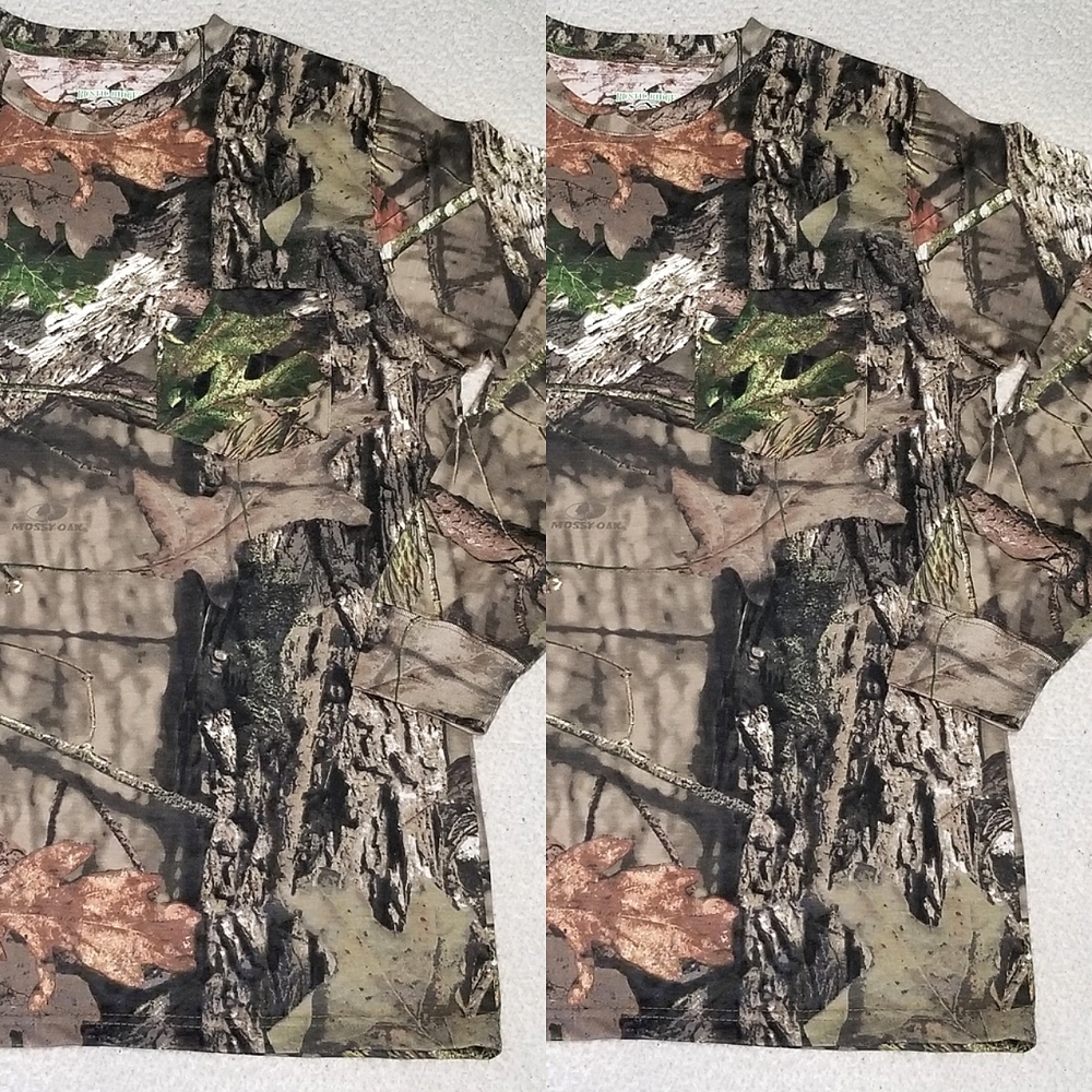 Rustic Ridge 2 Piece Mossy Oak Long Sleeve Cotton/Poly Hunting Pocket Tees